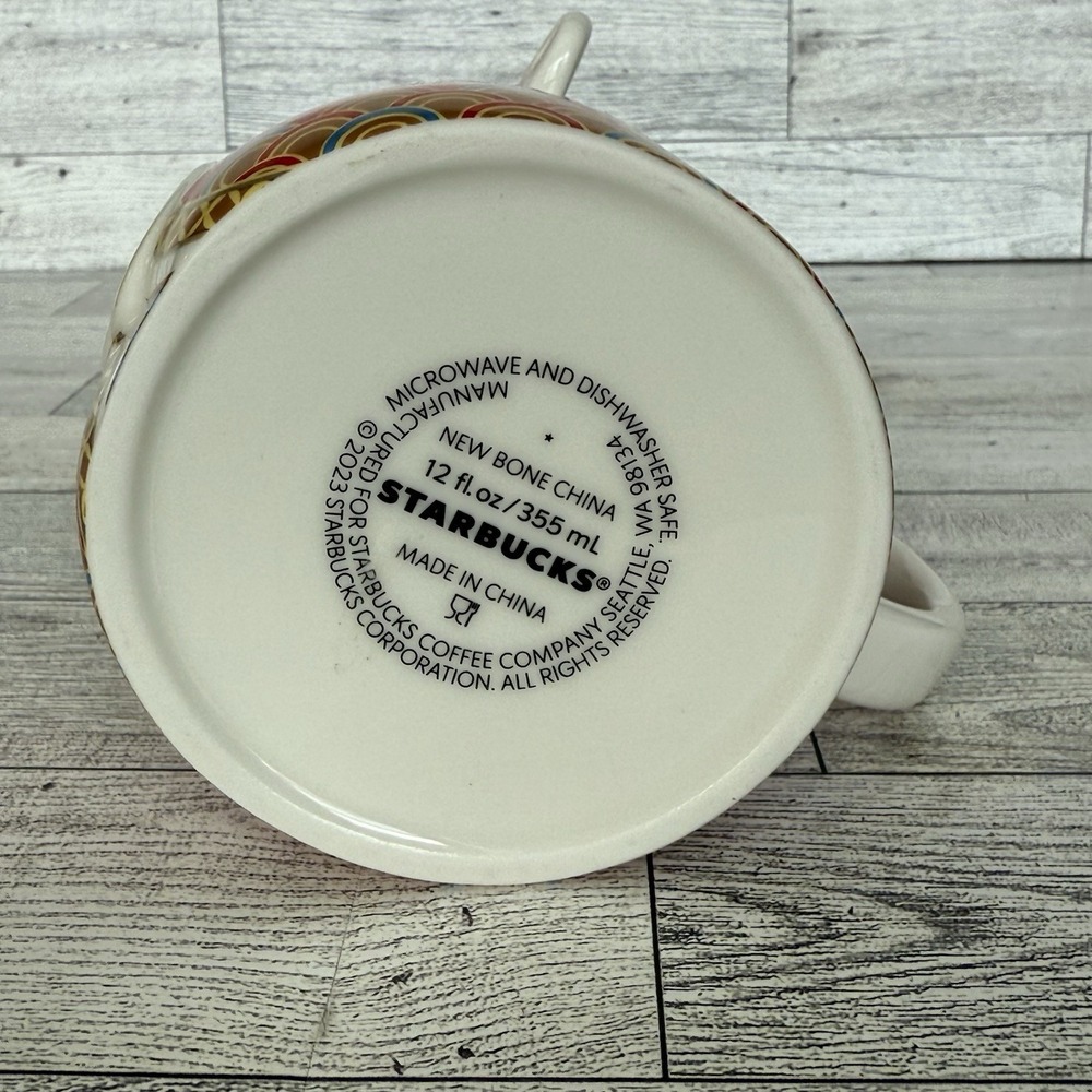 Starbucks Taiwan Chinese God Series Mug God of Wealth 12 oz. Red Gold White 2023 - Picture 7 of 7